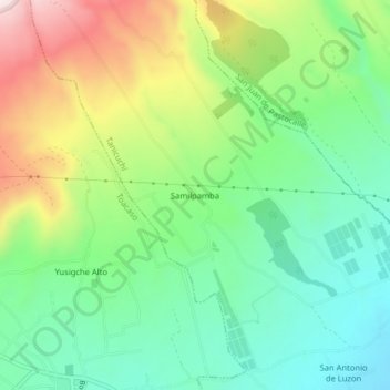 Mappa topografica Samilpamba, altitudine, rilievo