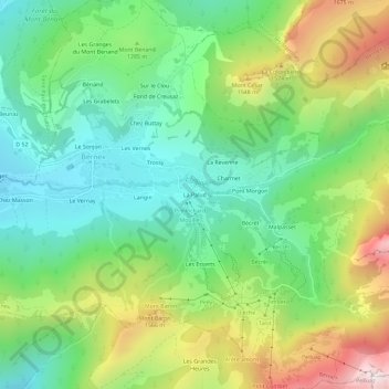 Mappa topografica La Palud, altitudine, rilievo