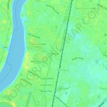 Mappa topografica Store Bazar, altitudine, rilievo