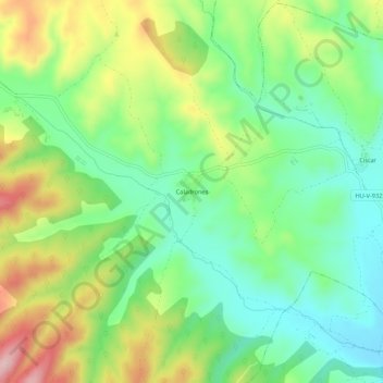 Mappa topografica Caladrones, altitudine, rilievo