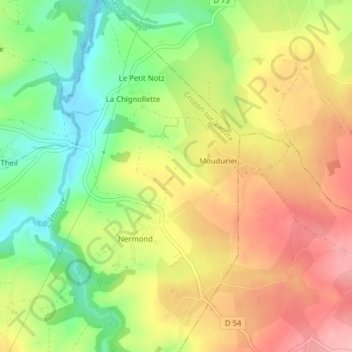 Mappa topografica Le Bois Raton, altitudine, rilievo
