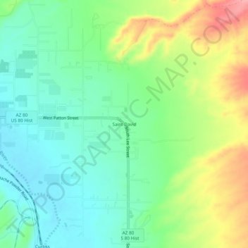 Mappa topografica Saint David, altitudine, rilievo
