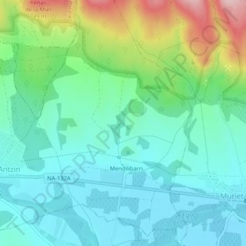 Mappa topografica Orciano, altitudine, rilievo