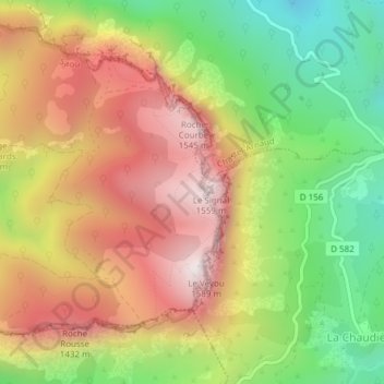 Mappa topografica Les Trois Becs, altitudine, rilievo