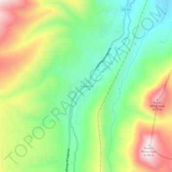 Mappa topografica Cuchara, altitudine, rilievo