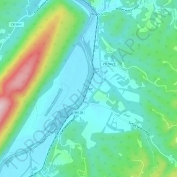 Mappa topografica Vance, altitudine, rilievo