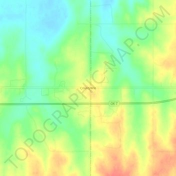 Mappa topografica Countyline, altitudine, rilievo