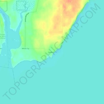 Mappa topografica Jacobsville, altitudine, rilievo