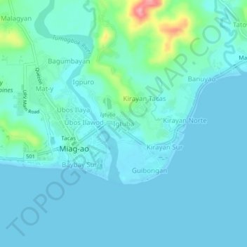 Mappa topografica Igtuba, altitudine, rilievo