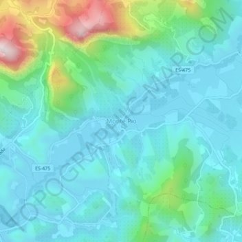 Mappa topografica Monte Pio, altitudine, rilievo