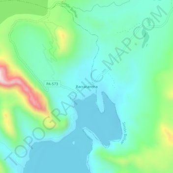 Mappa topografica Racracancha, altitudine, rilievo