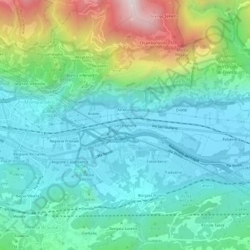 Mappa topografica San Giuliano, altitudine, rilievo