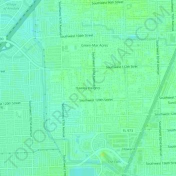 Mappa topografica Hawley Heights, altitudine, rilievo