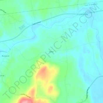 Mappa topografica Gates, altitudine, rilievo