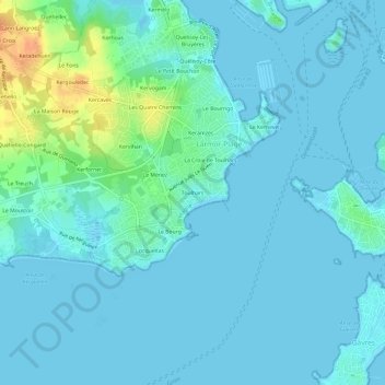 Mappa topografica Toulhars, altitudine, rilievo