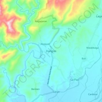 Mappa topografica Danglas, altitudine, rilievo