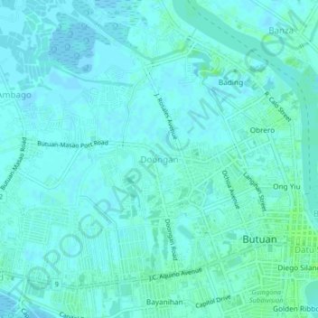 Mappa topografica Doongan, altitudine, rilievo