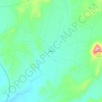 Mappa topografica Sanco, altitudine, rilievo