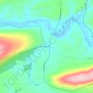 Mappa topografica Taylorville, altitudine, rilievo