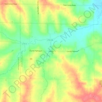 Mappa topografica Oakley, altitudine, rilievo