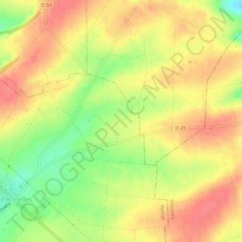 Mappa topografica Boeuf, altitudine, rilievo