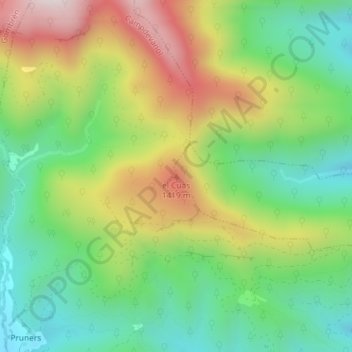 Mappa topografica el Cuàs, altitudine, rilievo