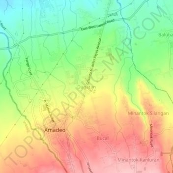 Mappa topografica Dagatan, altitudine, rilievo