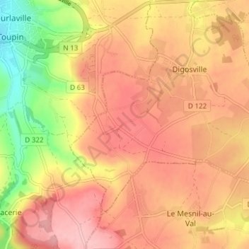 Mappa topografica Hameau Groult, altitudine, rilievo