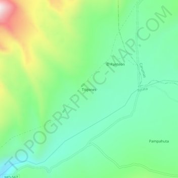 Mappa topografica Titijones, altitudine, rilievo