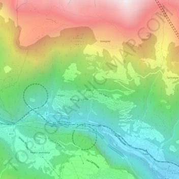 Mappa topografica Vigera, altitudine, rilievo