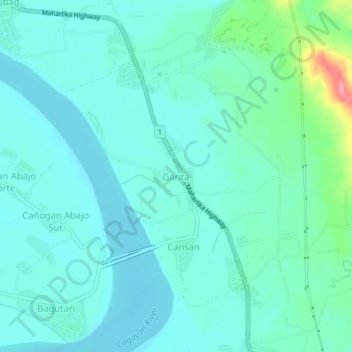 Mappa topografica Garita, altitudine, rilievo