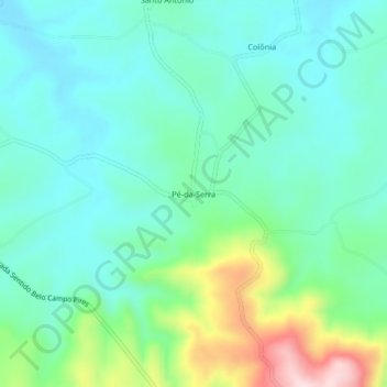 Mappa topografica Pé-da-Serra, altitudine, rilievo