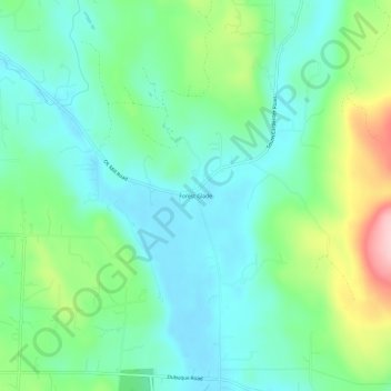 Mappa topografica Forest Glade, altitudine, rilievo