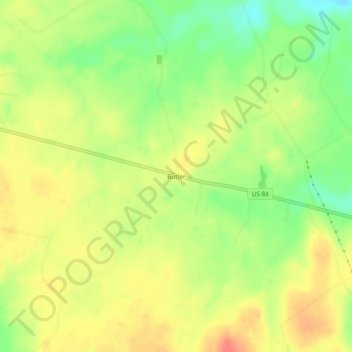 Mappa topografica Butler, altitudine, rilievo