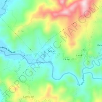 Mappa topografica Tablon, altitudine, rilievo