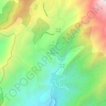 Mappa topografica Falling Springs, altitudine, rilievo