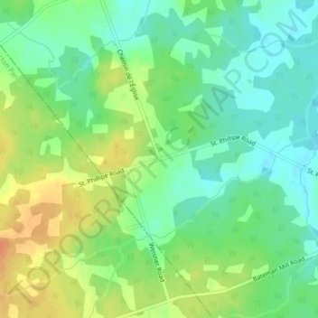 Mappa topografica Saint-Philippe, altitudine, rilievo
