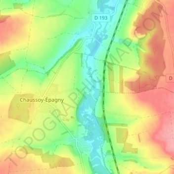 Mappa topografica Hainneville, altitudine, rilievo