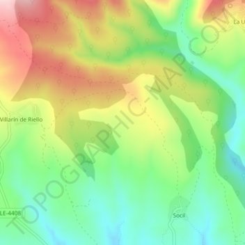 Mappa topografica Blanca, altitudine, rilievo