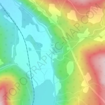 Mappa topografica Monte Lake, altitudine, rilievo