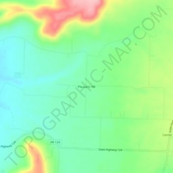 Mappa topografica Pleasant Hill, altitudine, rilievo
