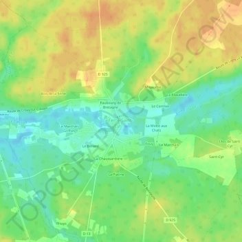 Mappa topografica Le Bourg, altitudine, rilievo