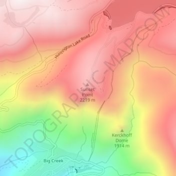 Mappa topografica Sunset Point, altitudine, rilievo