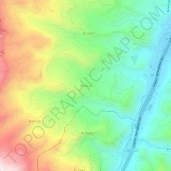 Mappa topografica Akoluk, altitudine, rilievo