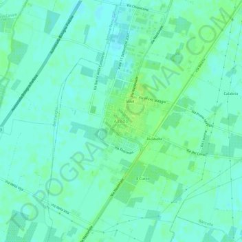Mappa topografica Altedo, altitudine, rilievo