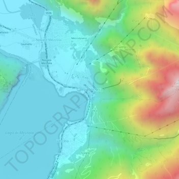 Mappa topografica Campo Mezzola, altitudine, rilievo
