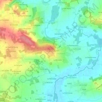 Mappa topografica Le Bois-Pierre, altitudine, rilievo