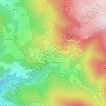 Mappa topografica Chez Missonier, altitudine, rilievo