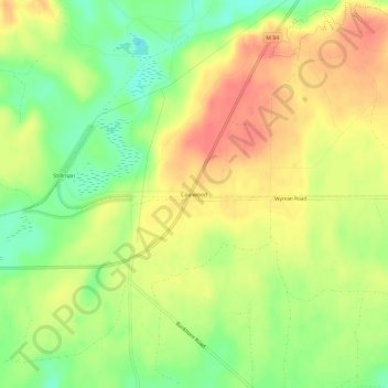 Mappa topografica Coalwood, altitudine, rilievo