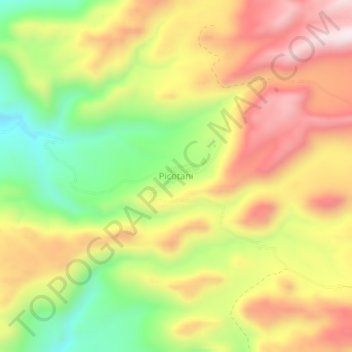 Mappa topografica Picotani, altitudine, rilievo